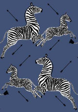 Scalamandre Zebras | Wallpaper | Trimmed Denim Wallpaper