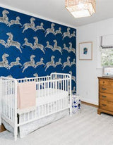 Scalamandre Zebras | Wallpaper | Trimmed Denim Wallpaper
