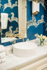 Scalamandre Zebras | Wallpaper | Trimmed Denim Wallpaper