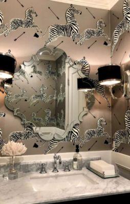 Scalamandre Zebras | Wallpaper | Trimmed Silver Wallpaper