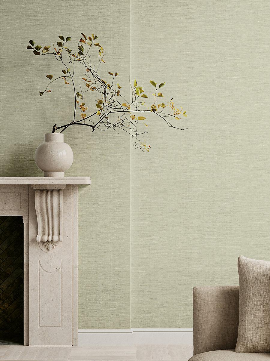Scalamandre Ripley Linen Wallcovering Sage Wallpaper