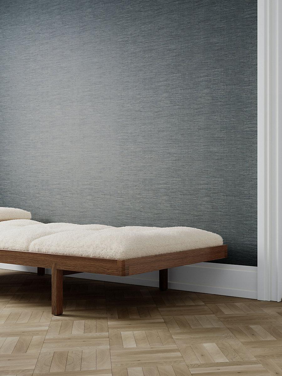 Scalamandre Ripley Linen Wallcovering Charcoal Wallpaper