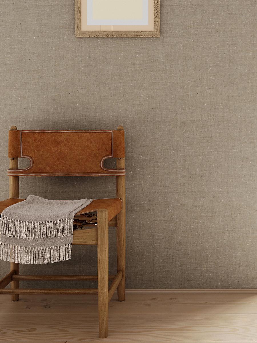 Scalamandre Midland Linen Wallcovering Taupe Wallpaper