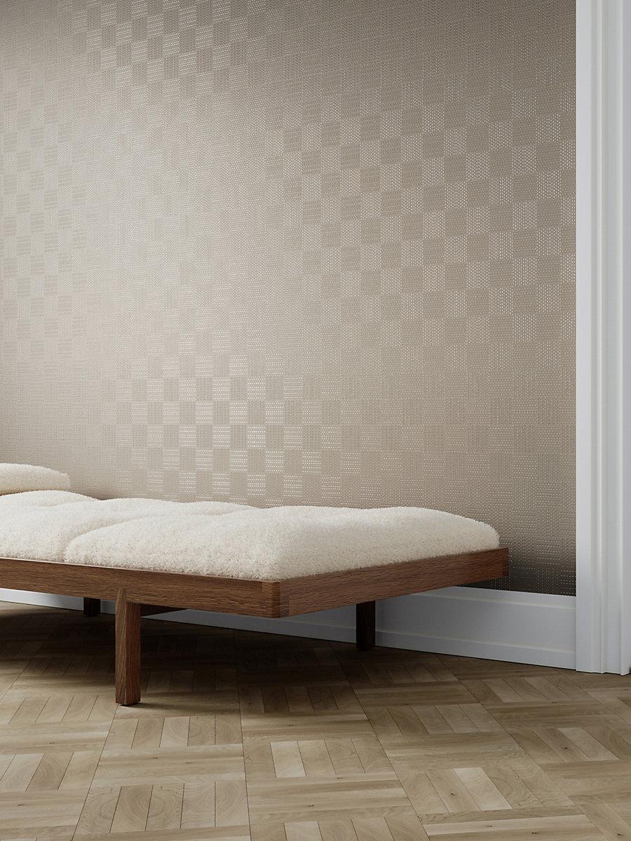 Scalamandre Checkmate Wallcovering Golden Taupe Wallpaper