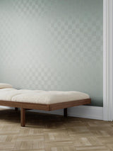 Scalamandre Checkmate Wallcovering Silver Sky Wallpaper
