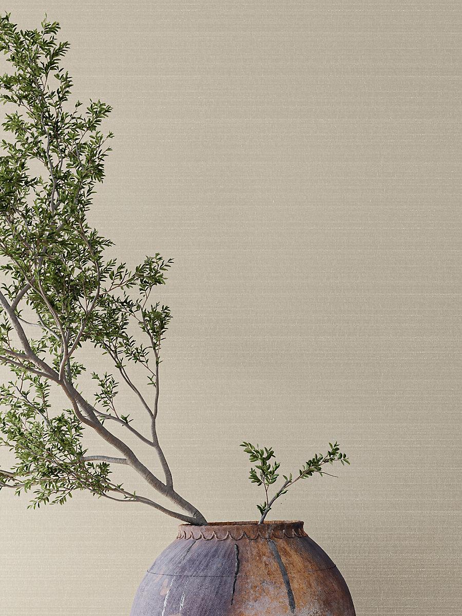 Scalamandre Linea Metallic Wallcovering Clay Wallpaper