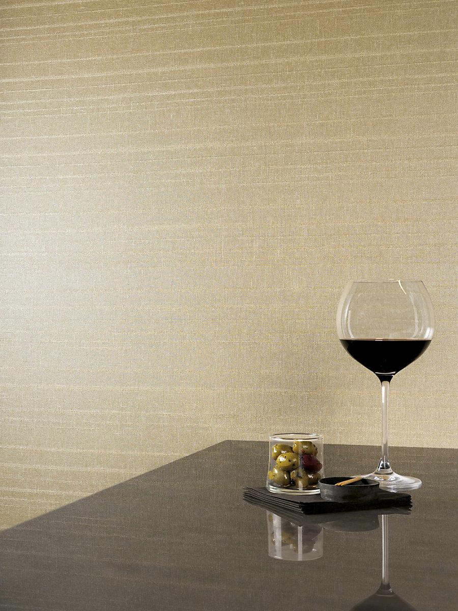 Scalamandre Linea Metallic Wallcovering Oat Wallpaper