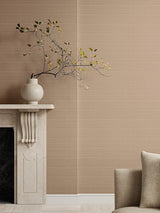 Scalamandre Linea Metallic Wallcovering Hazelnut Wallpaper