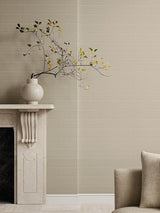 Scalamandre Linea Metallic Wallcovering Taupe Wallpaper
