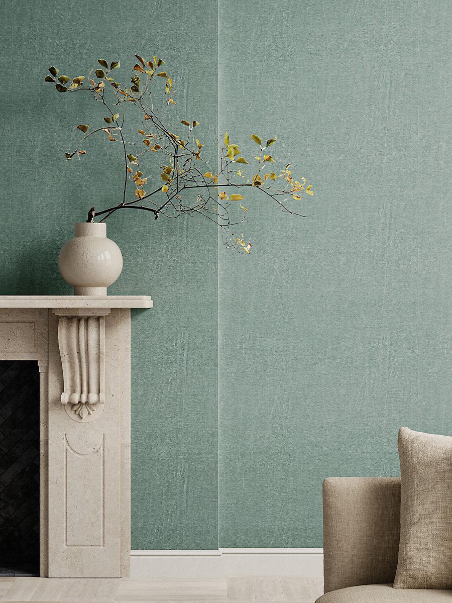 Scalamandre Wave Linen Wallcovering Emerald Wallpaper