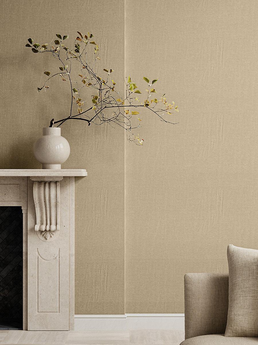 Scalamandre Wave Linen Wallcovering Flax Wallpaper