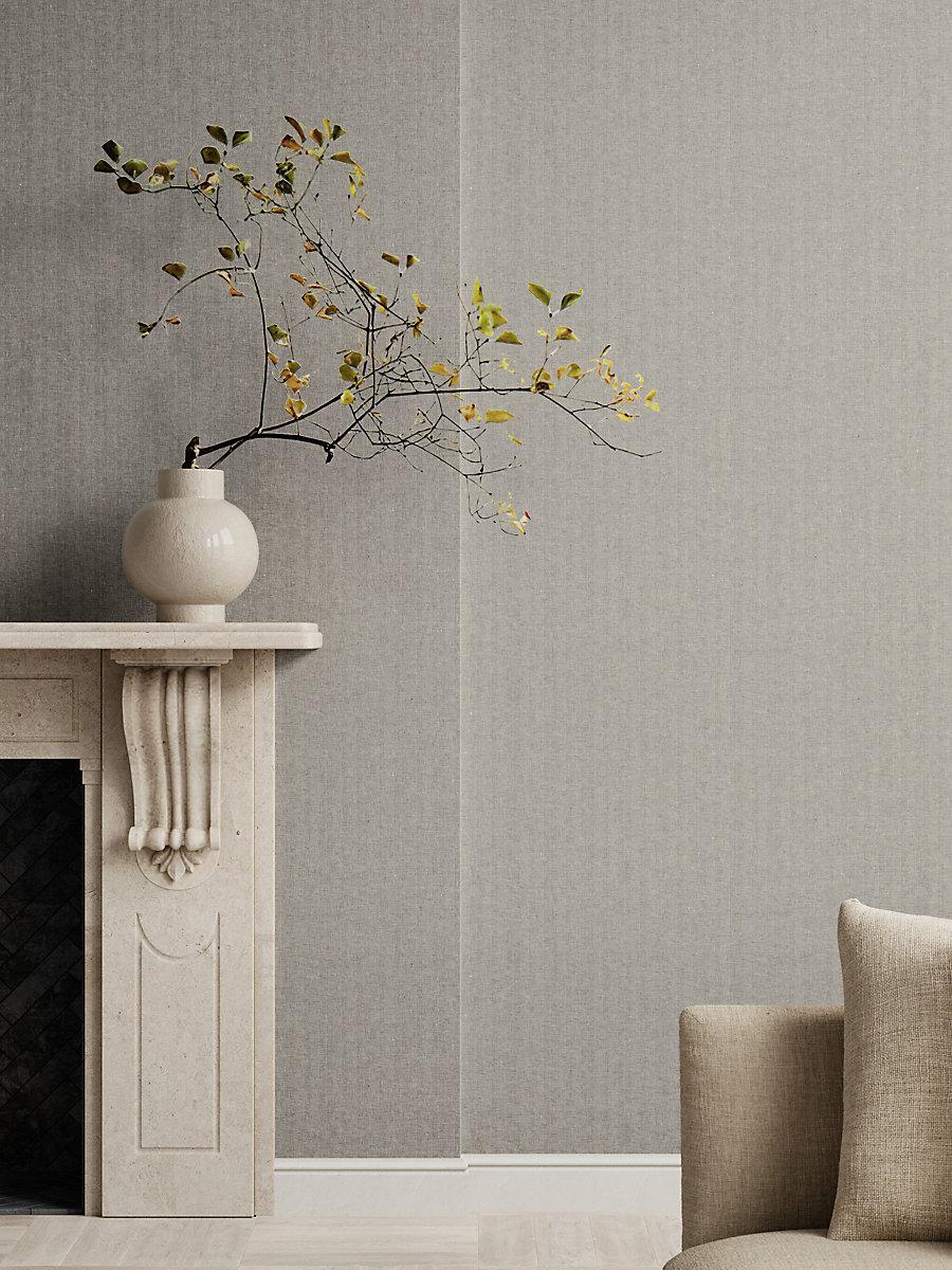Scalamandre Upton Linen Wallcovering Stone Wallpaper