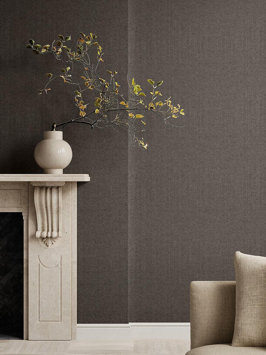 Scalamandre Upton Linen Wallcovering Mocha Wallpaper