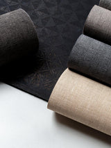 Scalamandre Upton Linen Wallcovering Charcoal Wallpaper