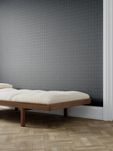 Scalamandre Flocked Point Wallcovering Slate Wallpaper