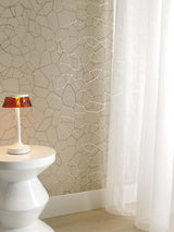 Scalamandre Lattice Wallcovering Silver Sky Wallpaper