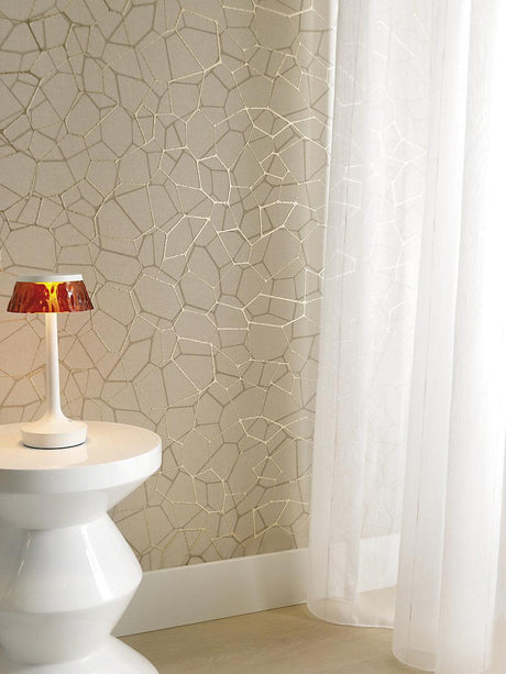 Scalamandre Lattice Wallcovering Silver Sky Wallpaper