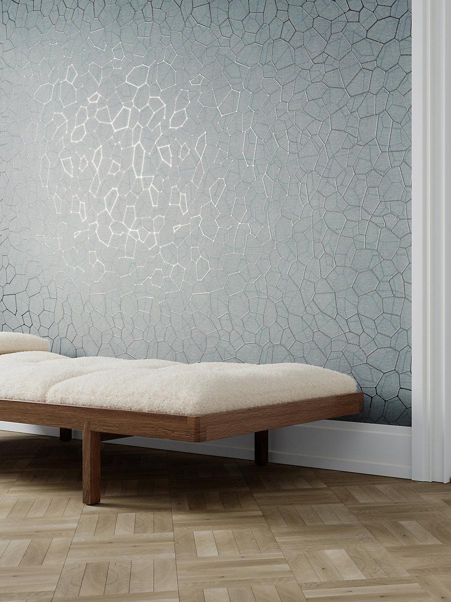Scalamandre Lattice Wallcovering Silver Sky Wallpaper
