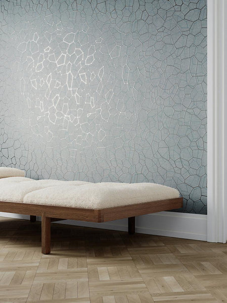 Scalamandre Lattice Wallcovering Silver Sky Wallpaper