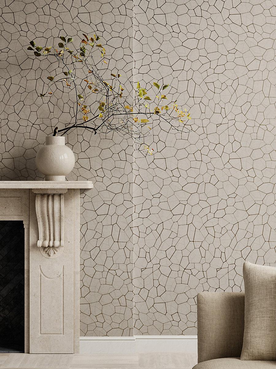 Scalamandre Lattice Wallcovering Flax Wallpaper