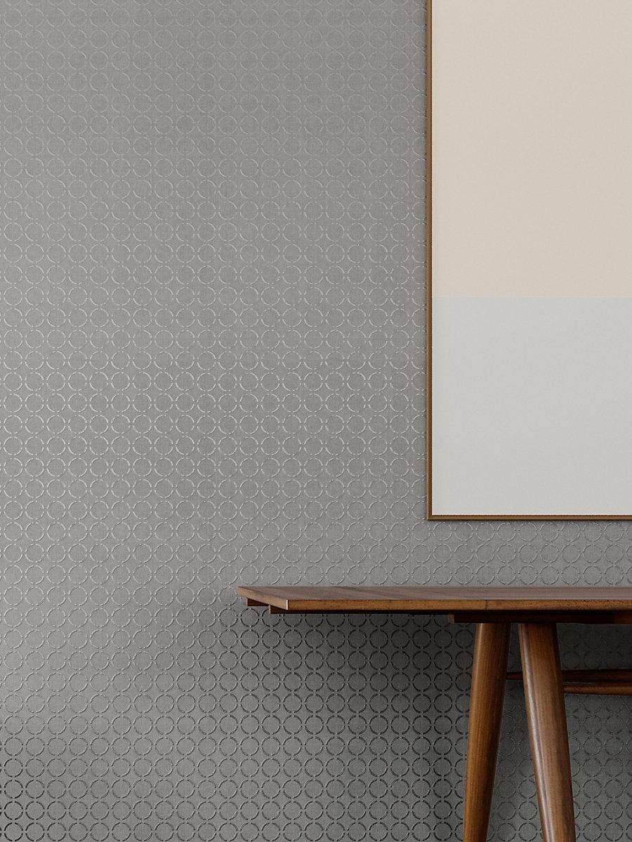 Scalamandre Caster Printed Wallcovering Silver Stone Wallpaper