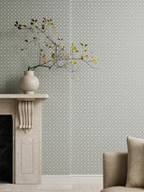 Scalamandre Caster Printed Wallcovering Silver Sage Wallpaper