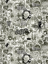 Scalamandre Ernest Noir Wallpaper
