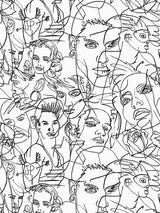 Scalamandre Croquis Ecru / Noir Wallpaper