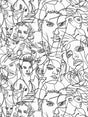 Scalamandre Croquis Ecru / Noir Wallpaper