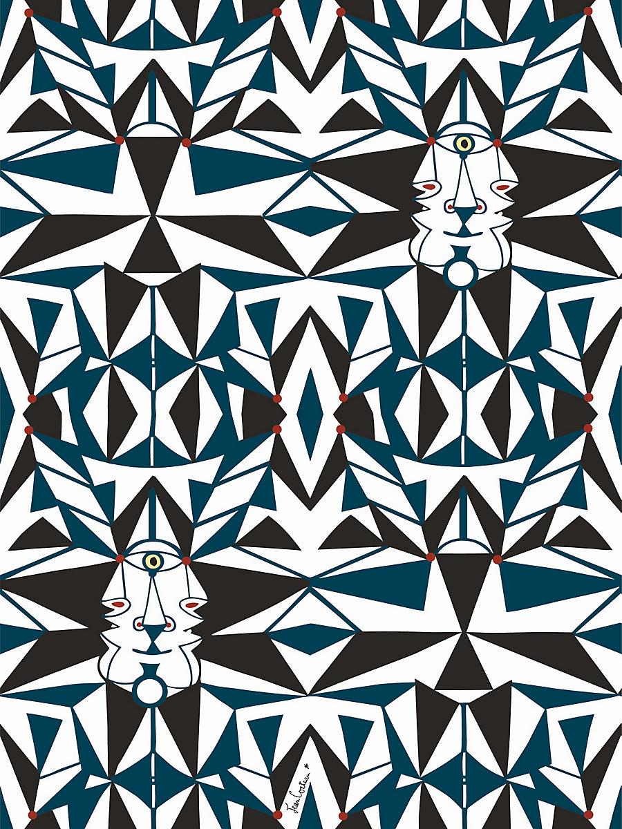 Scalamandre Email Bleu Wallpaper
