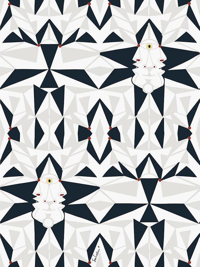 Scalamandre Email Graphite Wallpaper