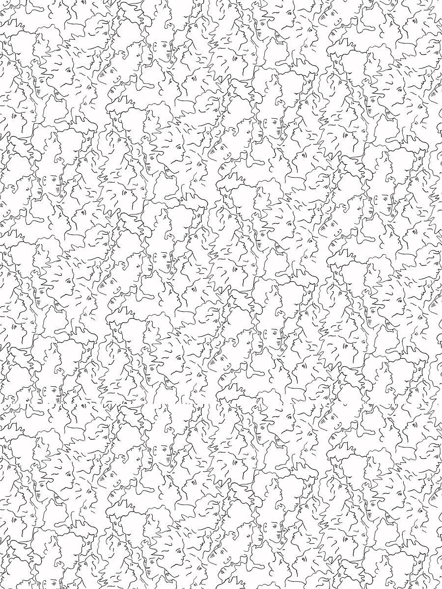 Scalamandre Ressemblance Ivoire Noir Wallpaper