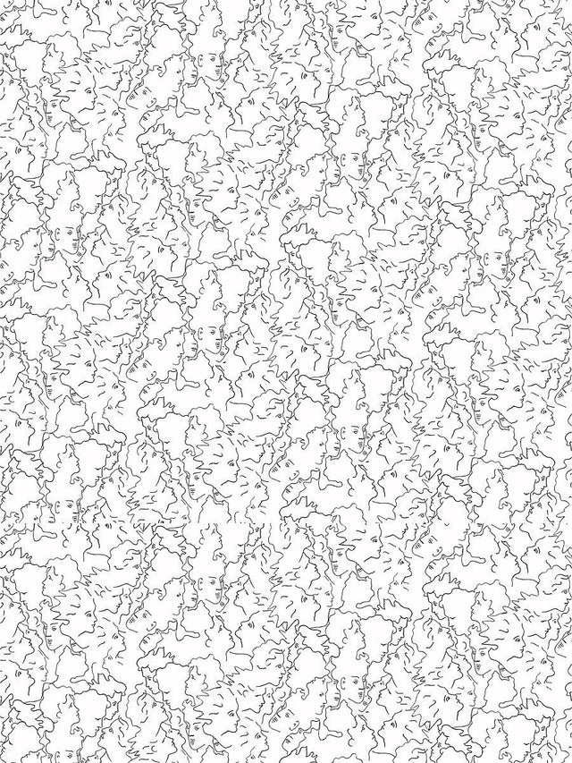 Scalamandre Ressemblance Ivoire Noir Wallpaper