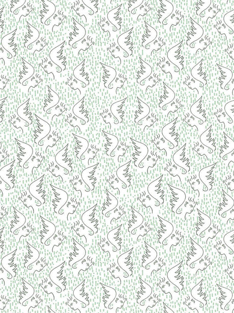 Scalamandre Figure D'Ange Celadon Wallpaper