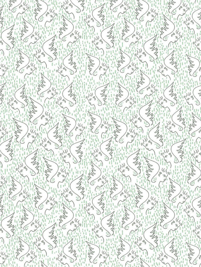 Scalamandre Figure D'Ange Celadon Wallpaper