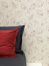 Scalamandre Les Dormeurs Bordeaux Wallpaper