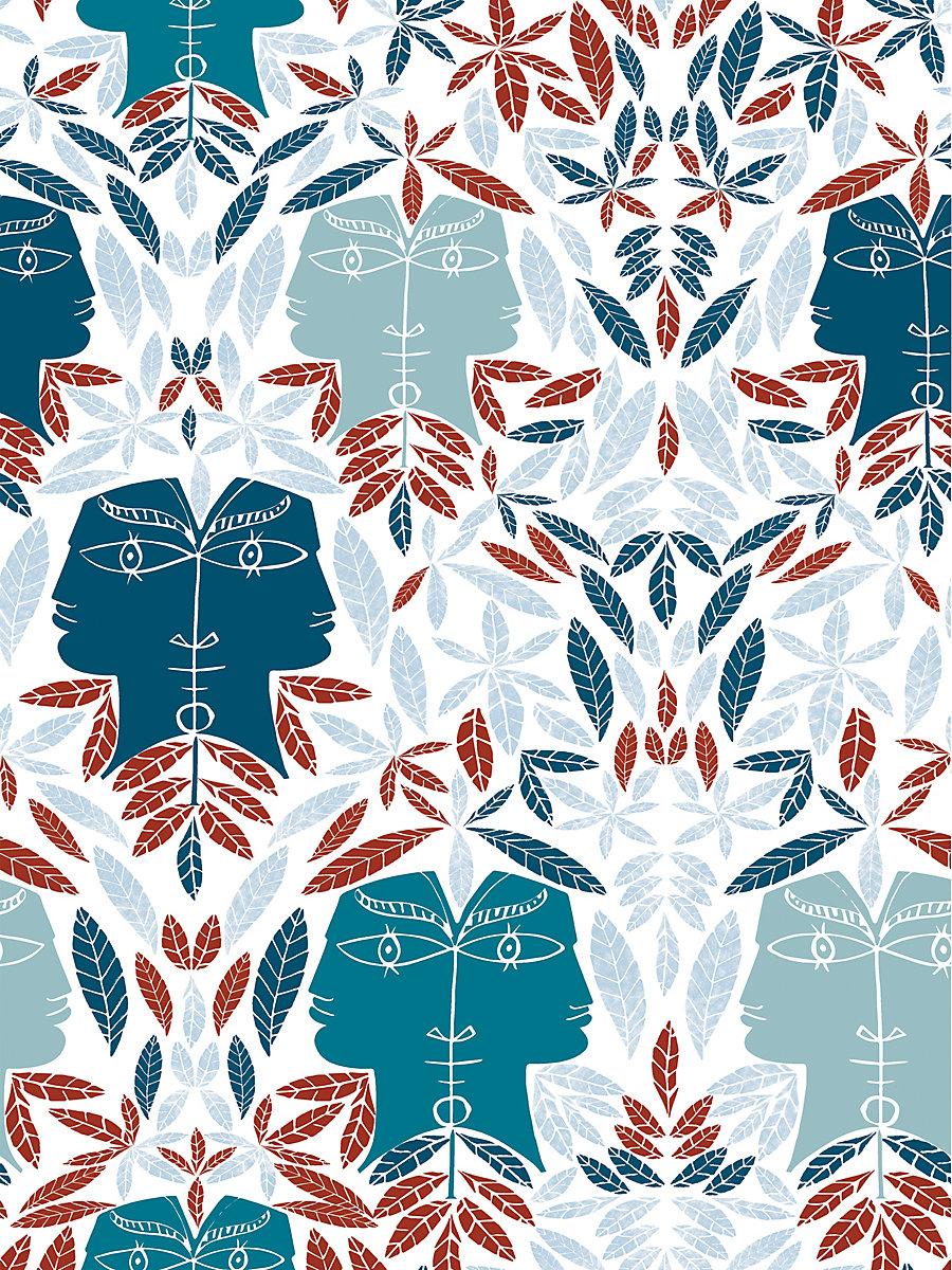 Scalamandre Cap D'Ail Bleu Wallpaper