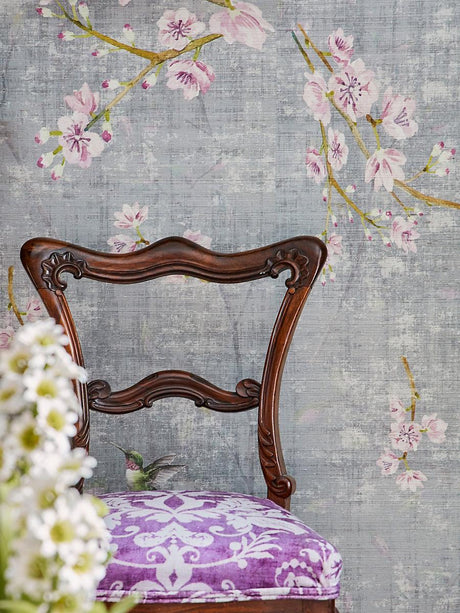 Scalamandre Blossom Fantasia Charcoal Wallpaper
