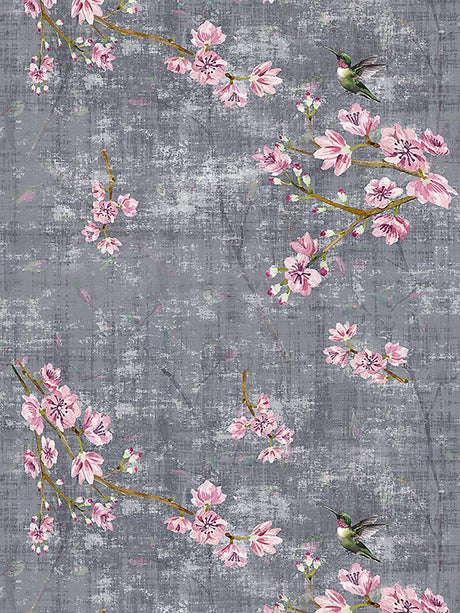 Scalamandre Blossom Fantasia Charcoal Wallpaper
