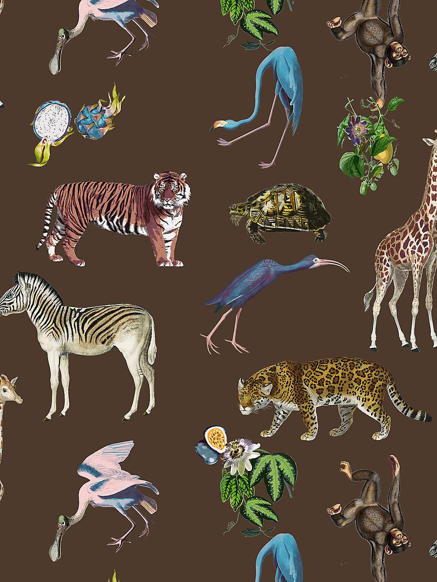 Scalamandre Exotix Brown Wallpaper