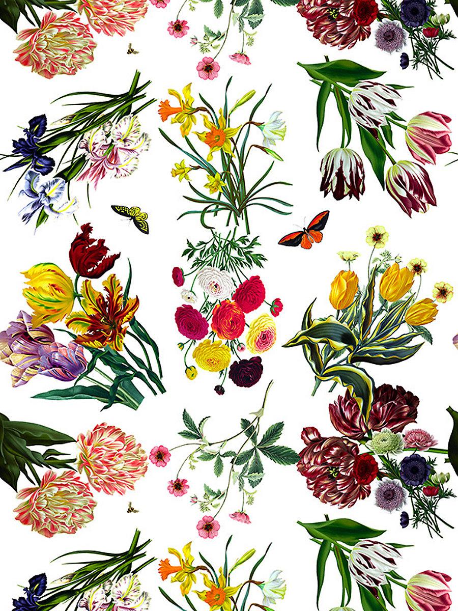 Scalamandre Flora & Fauna White Wallpaper