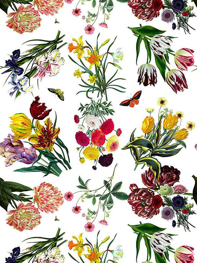Scalamandre Flora & Fauna White Wallpaper
