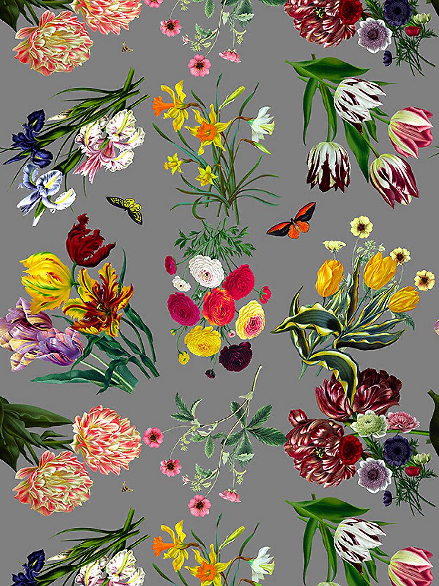 Scalamandre Flora & Fauna Gray Wallpaper