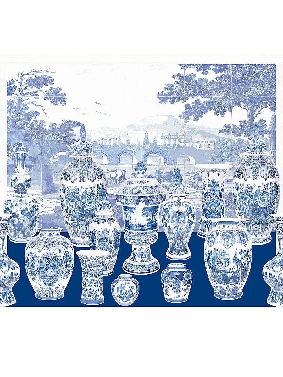 Scalamandre Garniture Scenic Blue - Left Panel Wallpaper