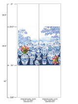 Scalamandre Garniture Scenic | Tulips Blue - Left Panel Wallpaper
