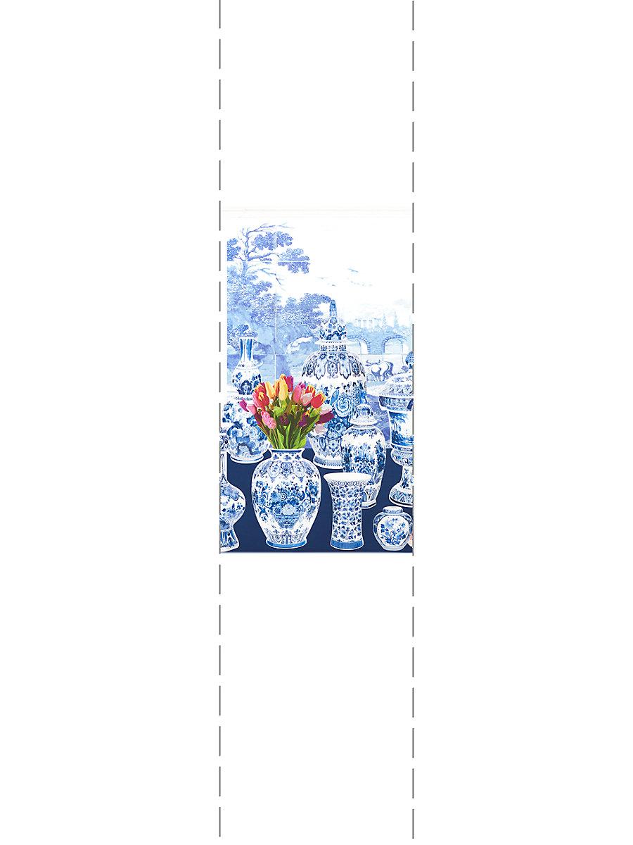 Scalamandre Garniture Scenic | Tulips Blue - Left Panel Wallpaper