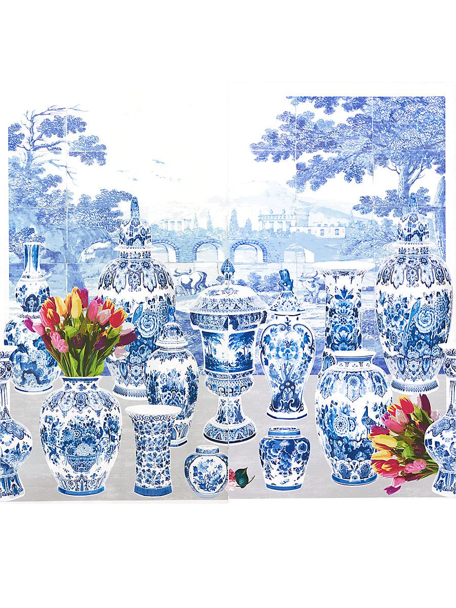 Scalamandre Garniture Scenic | Tulips Neutral - Right Panel Wallpaper