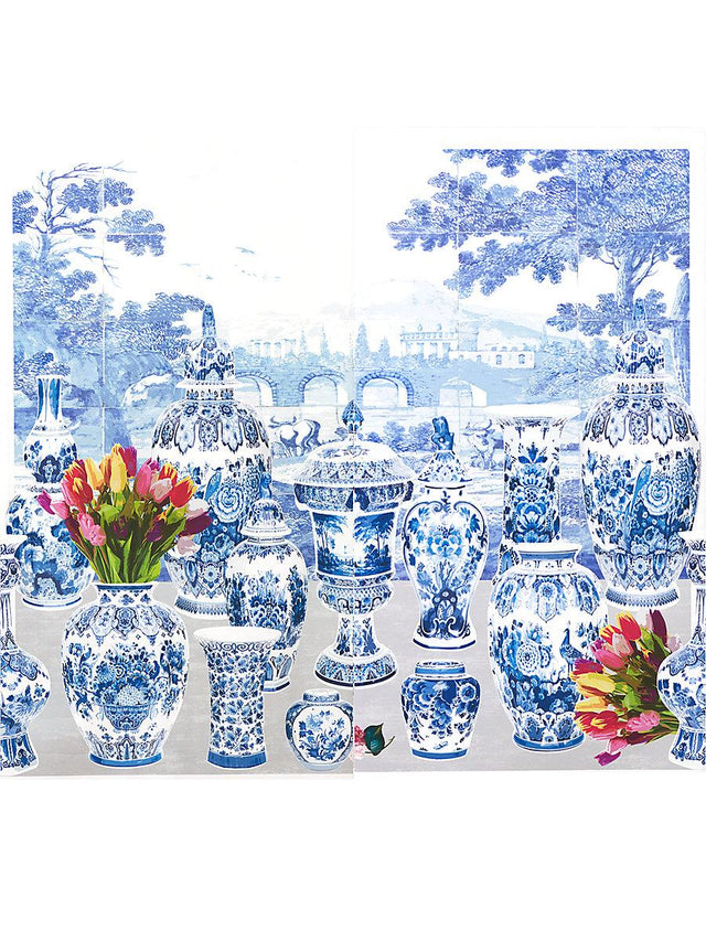 Scalamandre Garniture Scenic | Tulips Neutral - Right Panel Wallpaper