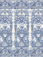 Scalamandre Hampton Court | Panel Blue Wallpaper
