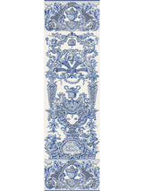 Scalamandre Hampton Court | Panel Blue Wallpaper